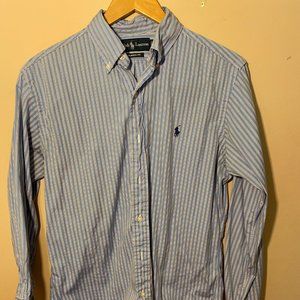 Blue and White Striped Shirt